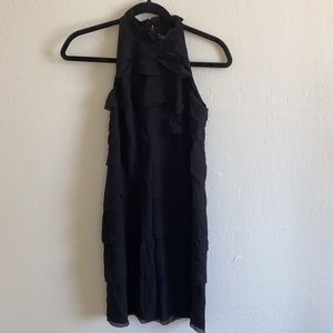 Vince Silk black ruffled dress